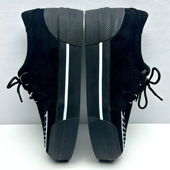 TUK Creeper Sneakers Black Platform Sneakers with Checkered Detail - Picture 5 of 8